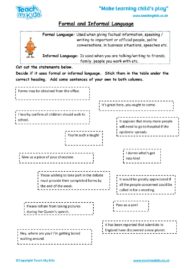 Worksheets for kids - formal-informal-language